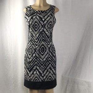 Mario Serrani Sleeveless Black White Sheath Dress